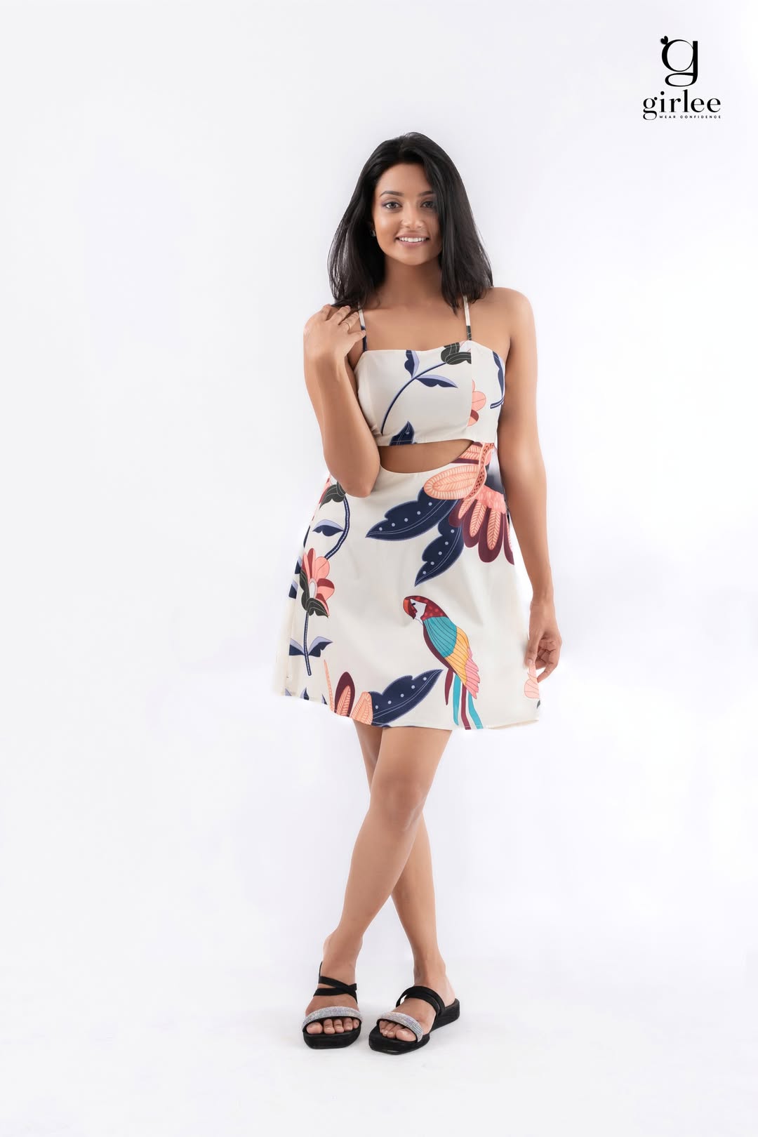 floral cutout dress