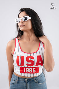 Letter print tank top